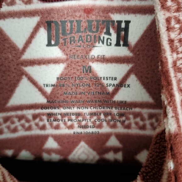 Duluth Trading Unisex Fleece Jacket Med Brown Southwestern Geometric Cozy Warm - Picture 10 of 16